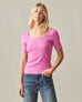 Women's Luxe Rib Square Neck Tee - Fiji Flower